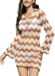 Trifabricy Swimsuit Coverup for Women - Sexy Crochet Beach Cover Ups for Women, Women's Swimsuit Beach Cover Up Bikini Summer Bathing Suit Swimwear Knit Beach Dress