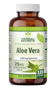 Aloe Vera 5000mg Dietary Supplement Softgels, 120 Count