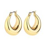 Gold Twisted Chunky Hoop Earrings Set for Women