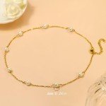Gold Pearl Choker Necklace - Dainty 6mm Style