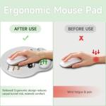 LIMKRIAN Cat Ergonomic Mouse Pad with Wrist Rest, Gaming Mouse Pad with Wrist Support, Funny Mouse Pads for Desk, Computer Mousepad with Non-Slip Pain Relief PU Base, Cute Office Desk Accessories