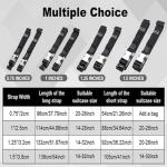 Adjustable Luggage Straps with Metal Buckle - Black