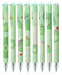 Cute Frog Gel Pens - 8 Pack, Black Ink