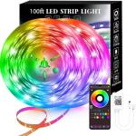 100FT Smart LED Strip Lights (2 Rolls of 50ft), RGB Strip Lights Sync to Music with 40 Key Remote Controller LED Lights for Bedroom,Christmas Lights decration (Multi-Colored, 100FT)
