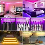 100FT Smart LED Strip Lights (2 Rolls of 50ft), RGB Strip Lights Sync to Music with 40 Key Remote Controller LED Lights for Bedroom,Christmas Lights decration (Multi-Colored, 100FT)
