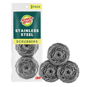 3-Pack Scotch-Brite Stainless Steel Dish Scrubbers