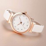 Elegant Crystal Accent Leather Strap Watch for Women