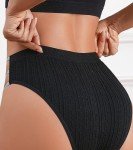 ASIMOON Women's High Waist Bikini Underwear Sexy Elastic Glitter Straps High Cut Cheeky High Rise Ladies Panties 3 Pack