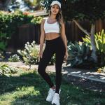 YOLIX Workout Leggings for Women - High Waisted Yoga Pants Tummy Control Compression for Running Black