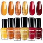 6-Piece Fall Nail Polish Set with Glitter