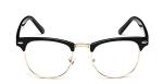 Vintage Half Frame Semi-Rimless Clear Lens Glasses