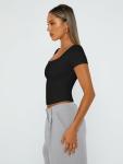 Trendy Women’s Black Crop Top - Y2K Style