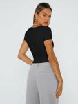 Trendy Women’s Black Crop Top - Y2K Style