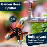 2-Way Heavy Duty Hose Splitter Connector - Orange