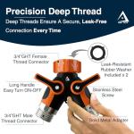 2-Way Heavy Duty Hose Splitter Connector - Orange