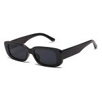 Trendy Retro 90s Square Sunglasses - Black