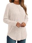 Womens Long Sleeve Fall Tunic Sweater Top