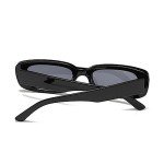 Trendy Retro 90s Square Sunglasses - Black