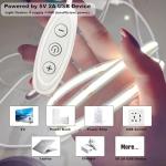 GXILEE 5v COB Led Strip Lights USB Powered 6000k Cool White CRI92+ 6ft Led Light Strip with Dimmer, 10W/2meter Flexible & Dimmable COB Light Strip for Bedroom Cabinet DIY Lighting