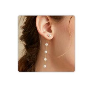 Chic 14k Gold Pearl Drop Earrings for Women