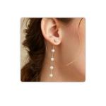 Chic 14k Gold Pearl Drop Earrings for Women