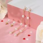 Chic 14k Gold Pearl Drop Earrings for Women