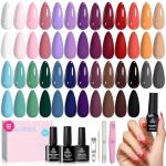 25 Color Gel Nail Polish Set for Summer Fun