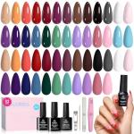 25 Color Gel Nail Polish Set for Summer Fun