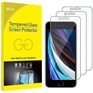 JETech Screen Protector for iPhone SE 3/2 (2022/2020 Edition), 4.7-Inch, Tempered Glass Film, 3-Pack