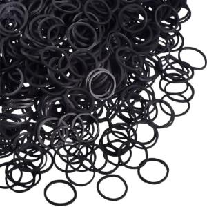 1000 Mini Black Rubber Bands for Hair Braids