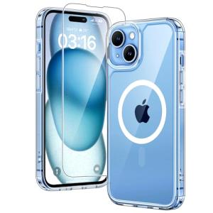 iPhone 15 Clear Case with 2 Screen Protectors