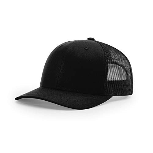 Solid Black Adjustable Snapback Trucker Cap