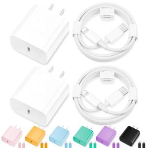 MAILESI for iPhone Charger Fast Charging,[MFi Certified] 2Pack 20W Type C Fast Charger Block with 6FT USB C Charger Cable Compatible for iPhone 14/13/12/11 Pro Max/11/Xs Max/XR/X,iPad,AirPods Pro