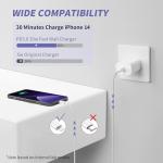 MAILESI for iPhone Charger Fast Charging,[MFi Certified] 2Pack 20W Type C Fast Charger Block with 6FT USB C Charger Cable Compatible for iPhone 14/13/12/11 Pro Max/11/Xs Max/XR/X,iPad,AirPods Pro