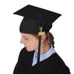 Matte Graduation Cap with 2025 Tassel - Black