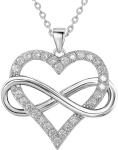 Infinity Heart Necklace for Women - Sterling Silver
