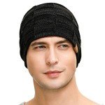 Warm Black Slouchy Beanie for Men