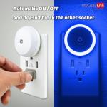 2 Pack Blue LED Night Light with Smart Sensor