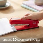 Red Stapler with 1000 Staples for Office