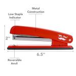 Red Stapler with 1000 Staples for Office