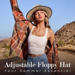 Women's Foldable Straw Beach Hat - UPF 50+
