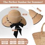 Women's Foldable Straw Beach Hat - UPF 50+