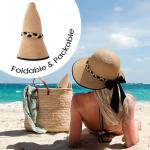 Women's Foldable Straw Beach Hat - UPF 50+