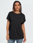 Oversized Black Short Sleeve Casual Women’s Top