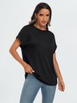 Oversized Black Short Sleeve Casual Women’s Top