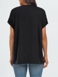 Oversized Black Short Sleeve Casual Women’s Top