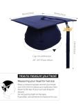 Navy Blue Graduation Cap with Tassel for Adults