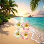 4 Pack Pink & White Foam Flower Hair Clips