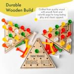 Wooden Triangle Peg Board Game - 3 Pack