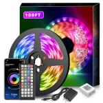 100ft Color Changing LED Strip Lights with Remote